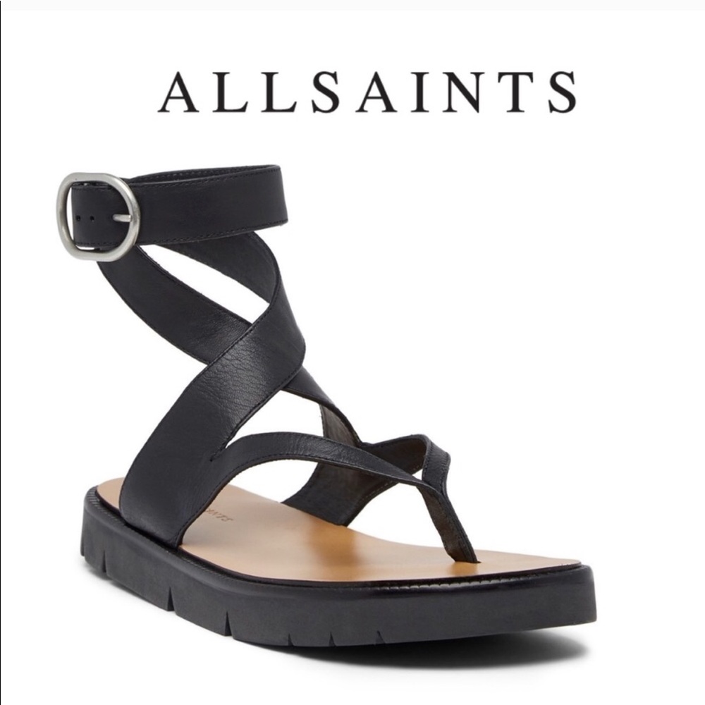 NWT All saints Leather Gladiator Sandals Size 40